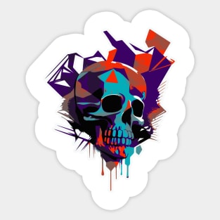 Electro Punk Skull Sticker